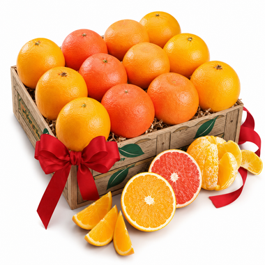 Deluxe Florida fruit gift with Navel oranges, Scarlet Navel oranges, mandarins, marmalade and coconut patties