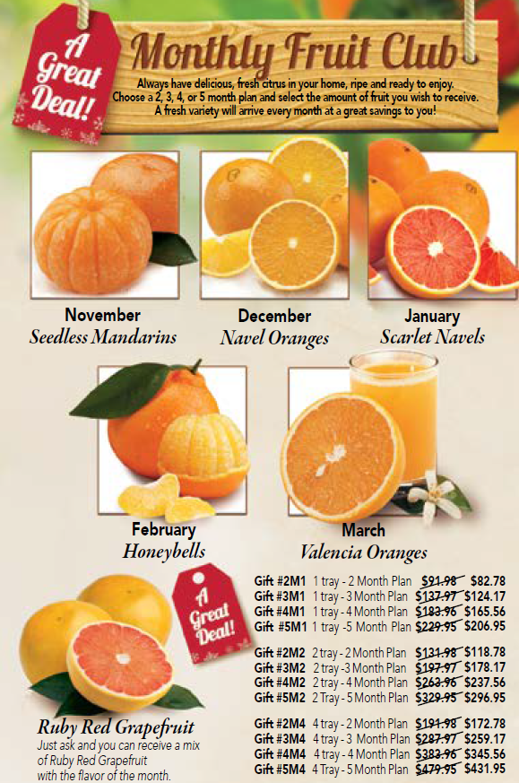 Monthly Fruit Club Plans