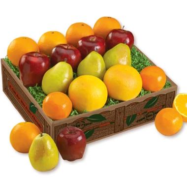 1 Fruit Tray Ruby Red Grapefruit, Florida Tangerines, Florida Oranges, Red Delicious Apples, d'Anjou Pears mix